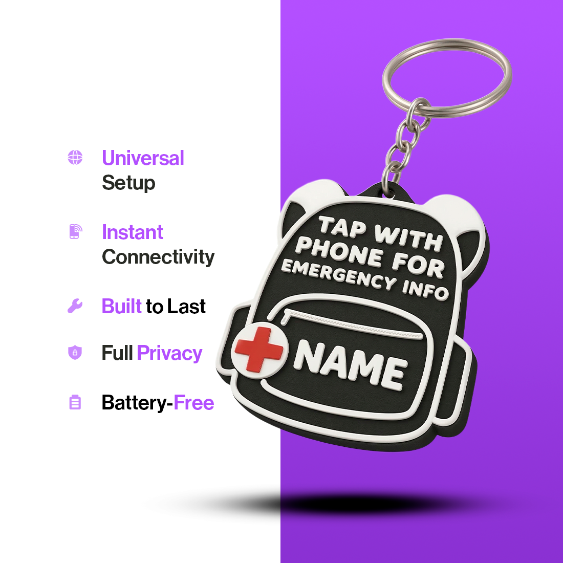 Kids NFC Emergency Keychain
